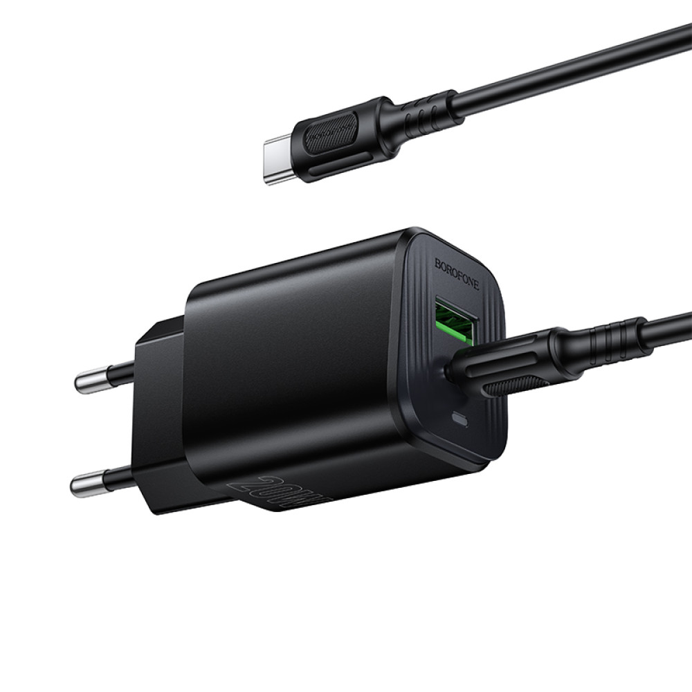 Мережевий зарядний пристрій Borofone BAS83A Star PD20W+QC3.0 Type-C to Type-C
