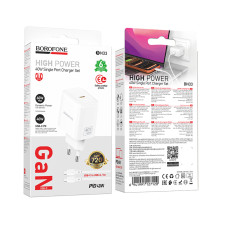 Мережевий зарядний пристрій Borofone BN33 Fuente GaN PD40W Type-C to Type-C