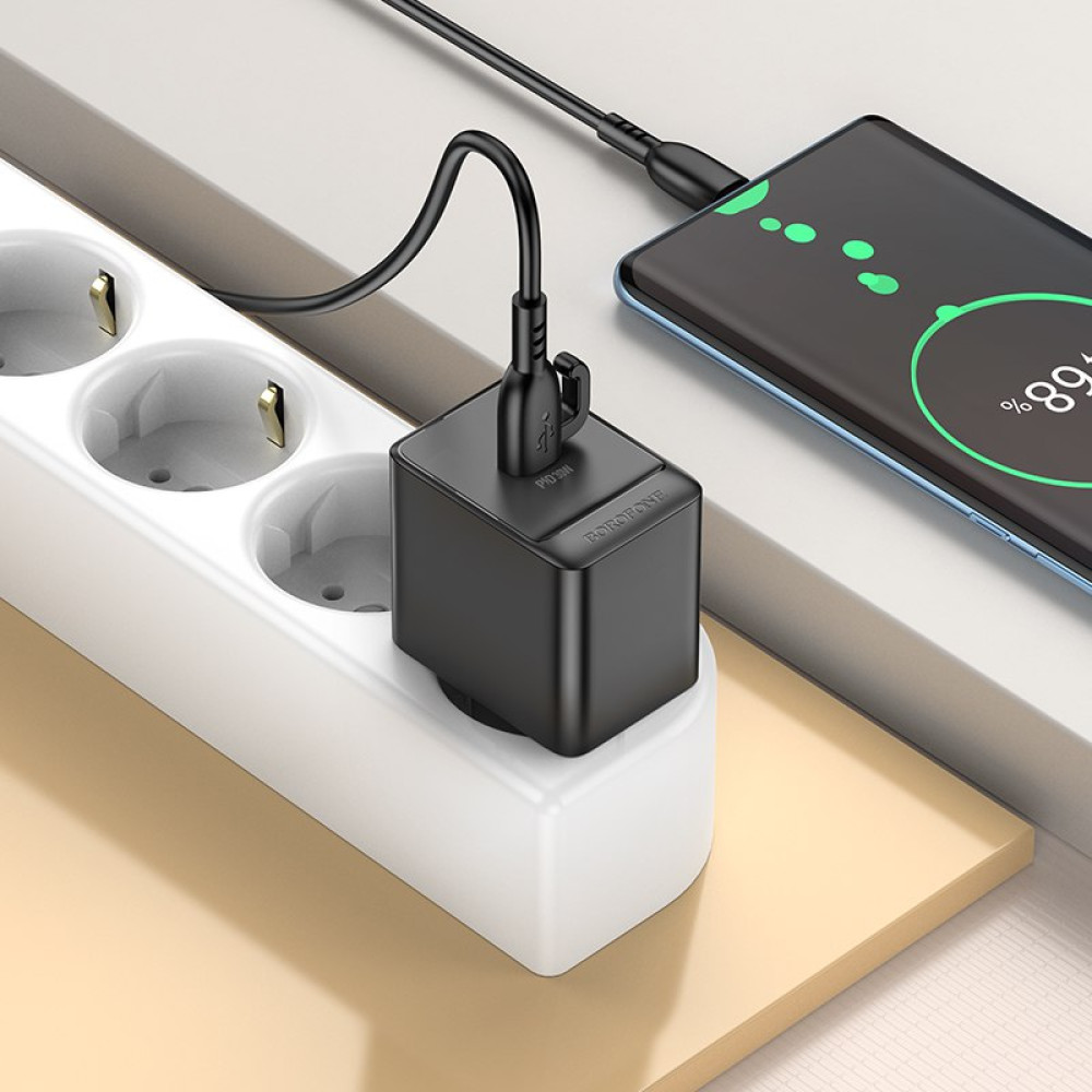 Мережевий зарядний пристрій Borofone BAS15A Erudite PD30W Type-C to Type-C 