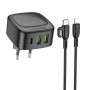Мережевий зарядний пристрій Borofone BAS23A Lucky PD30W+QC3.0 Type-C to Lightning