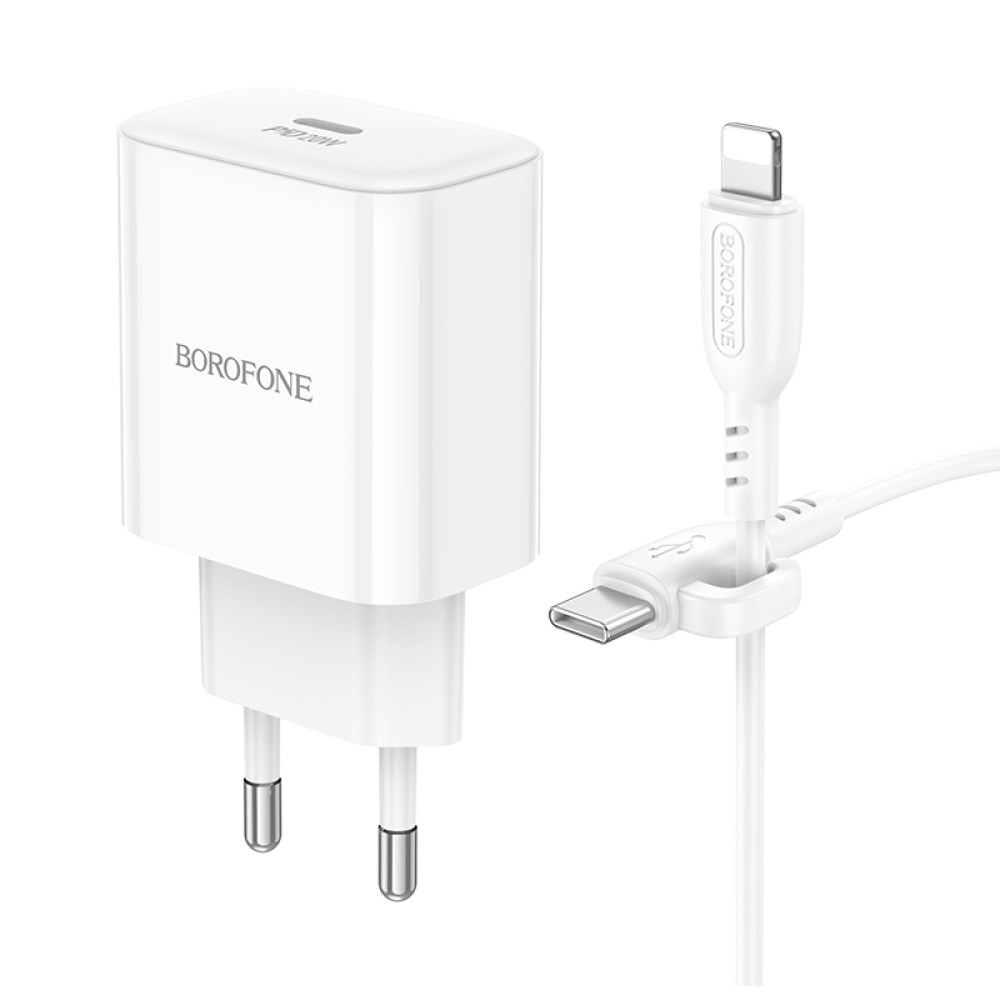 Мережевий зарядний пристрій Borofone BA81A PD20W Type-C to Lightning 