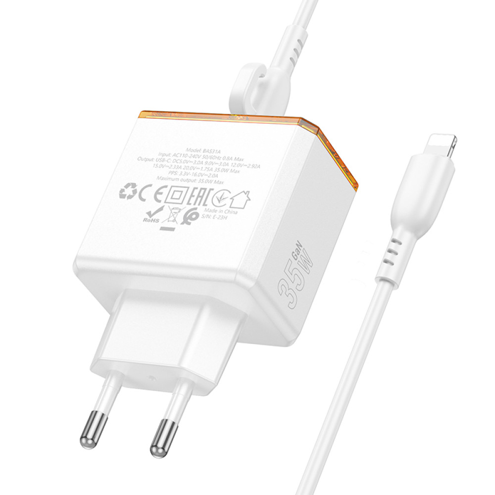 Мережевий зарядний пристрій Borofone BAS31A PD35W Type-C to Lightning
