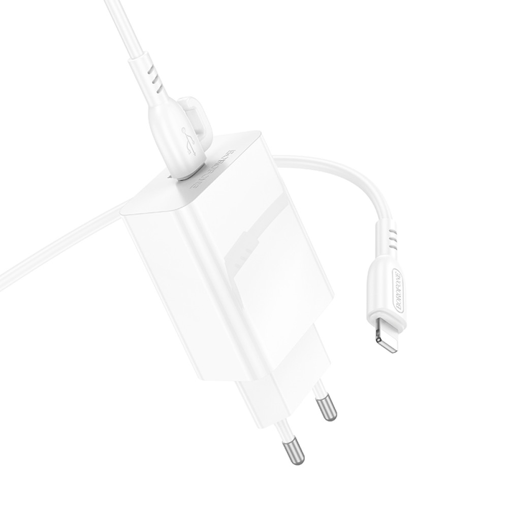 Мережевий зарядний пристрій Borofone BA21A Pro Long journey PD20W Type-C to Lightning 