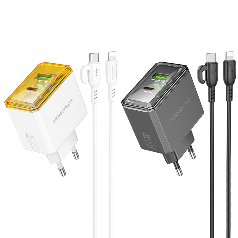 Мережевий зарядний пристрій Borofone BAS32A Treasure PD30W+QC3.0 Type-C to Lightning