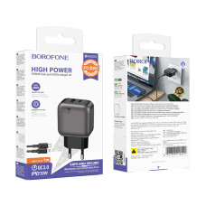 Мережевий зарядний пристрій Borofone BAS55A Absolute GaN PD30W+QC3.0 Type-C to Lightning
