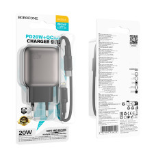 Мережевий зарядний пристрій Borofone BAS54A Absolute PD20W+QC3.0 Type-C to Lightning