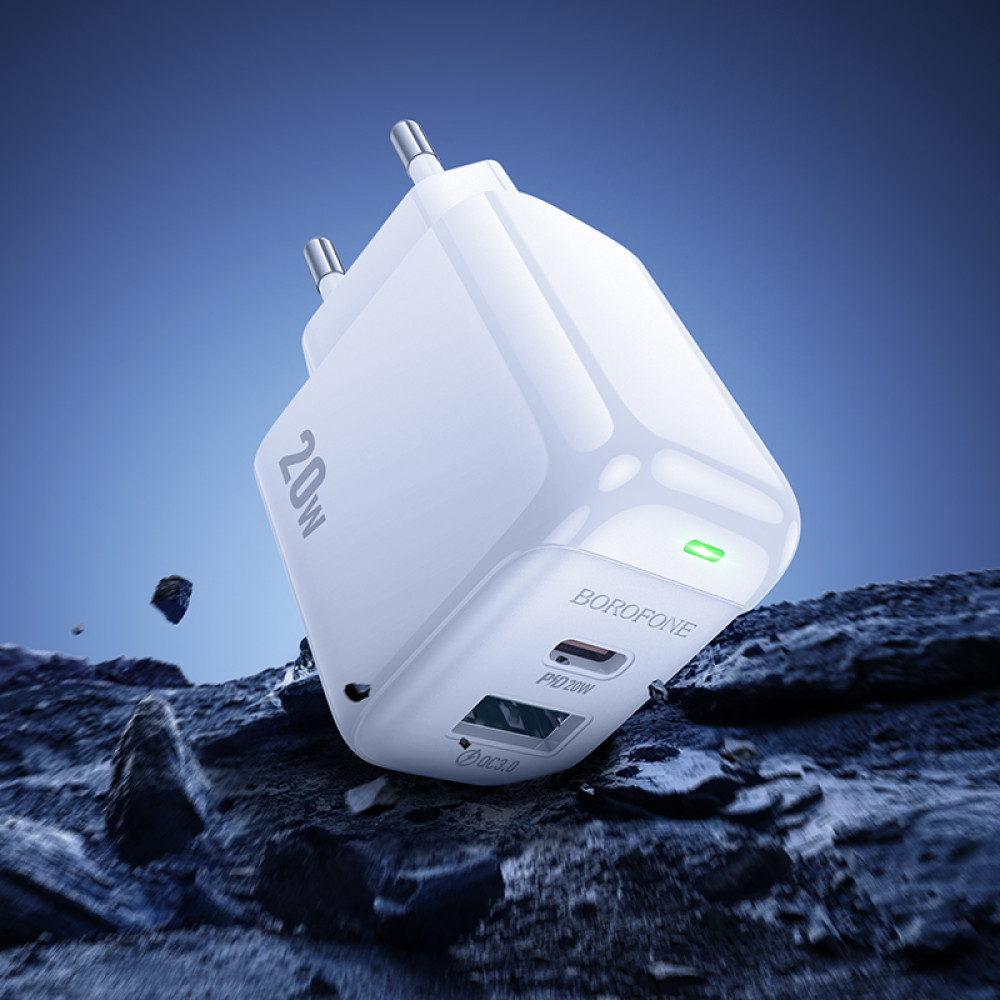 Мережевий зарядний пристрій Borofone BAS44A Potential PD20W+QC3.0 Type-C to Lightning 
