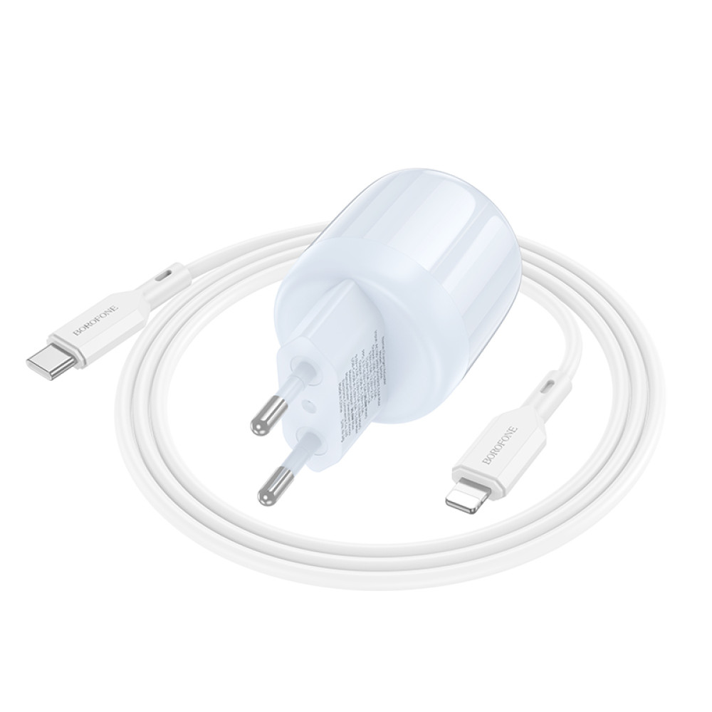 Мережевий зарядний пристрій Borofone BA94A Lustrous PD30W+QC3.0 Type-C to Lightning