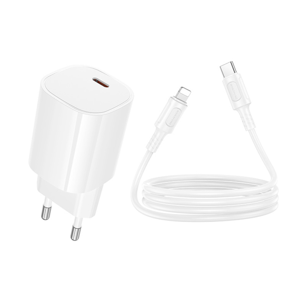 Мережевий зарядний пристрій Borofone BA103A Pudding PD20W Type-C to Lightning 