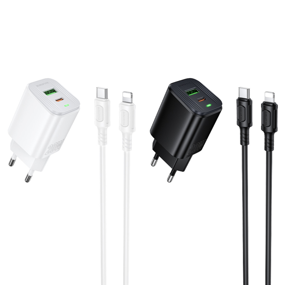 Мережевий зарядний пристрій Borofone BAS83A Star PD20W+QC3.0 Type-C to Lightning