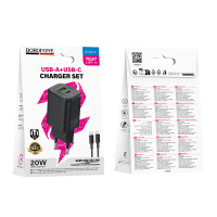 Мережевий зарядний пристрій Borofone BAS83A Star PD20W+QC3.0 Type-C to Lightning