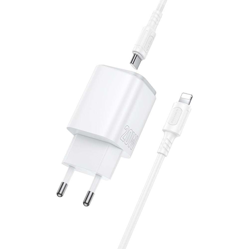 Мережевий зарядний пристрій Borofone BAS83A Star PD20W+QC3.0 Type-C to Lightning