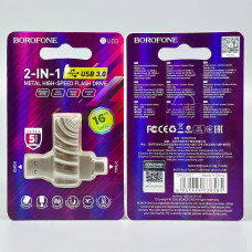 USB флеш Borofone BUD3 16Gb USB3.0+Type-C