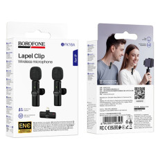 Бездротовий петличний мікрофон Borofone BFK16A Winner dual-mic Lightning