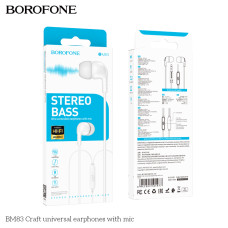 Навушники Borofone BM83 Craft universal 3.5mm WHITE