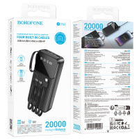 УМБ Power Bank Borofone BJ76A Smart 20000mAh 2A (with cable USB+Type-C+Micro+Lightning)