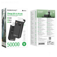 УМБ Power Bank Borofone BJ65A Velocity 50000mAh PD20W+22.5W (with cable Type-C, Micro, Lightning, USB)