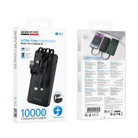 УМБ Power Bank Borofone BJ84 Smooth 10000mAh 2A (with cable Type-C+Lightning+USB+Micro)