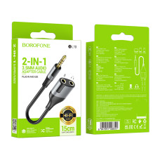 AUX Borofone BL19 Creator 2-in-1 3.5mm male to 3.5mm female 0.15m