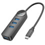 USB-С HUB Borofone DH5 Erudite 4-in-1 (Type-C to USB3.0*4) 0.2m