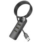 USB HUB Borofone DH6 Erudite 4-in-1 (USB to USB3.0*3+RJ45) 1.2m