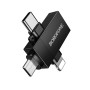 Перехідник Borofone BV26D 3in1 Lightning+Type-C+Micro male to USB female (USB2.0)