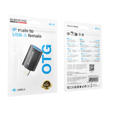 Перехідник Borofone BV26 Lightning male to USB female (USB2.0) 