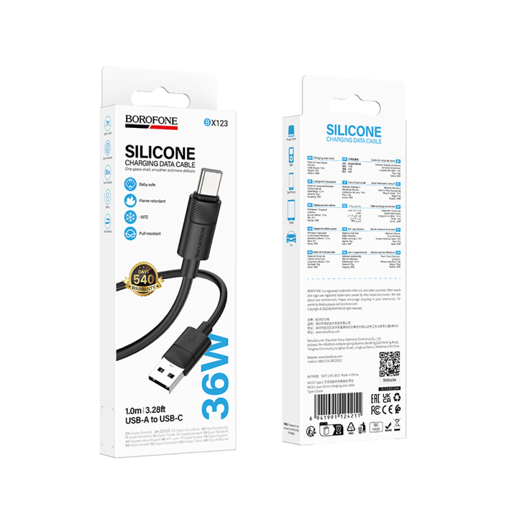 Data Cable Borofone BX123 Leya Type-C 1m
