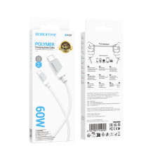 Data Cable Borofone BX107 Excellent Type-C to Type-C 60W 1m
