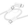 Data Cable Borofone BX104 Primo 60W 2-in-1 Type-C+Lightning to Type-C 1m