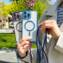 Накладка Crossbody Lanyard Clear Magnetic зі шнурком iPhone 16 Pro Max