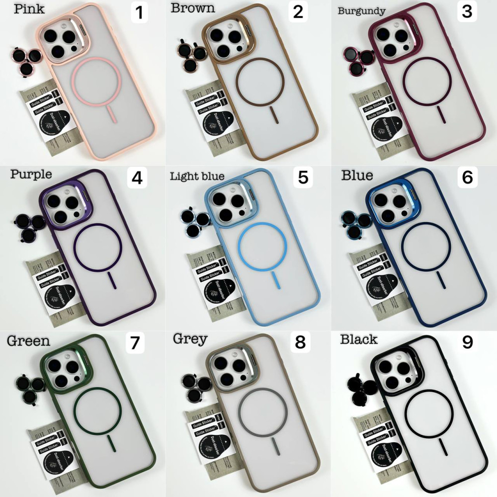 Накладка Crystal Stand Camera Magnetic Thin Circle iPhone 15 Pro