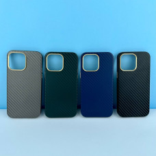 Накладка Leather Carbon Metal Frame iPhone X-XS 5.8