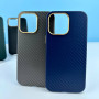 Накладка Leather Carbon Metal Frame iPhone Xr 6.1 "