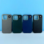 Накладка Leather Carbon Metal Frame iPhone 14 (2022) 6.1