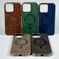 Накладка Leather Magnetic Case with Metal Frame iPhone 16 Pro Max