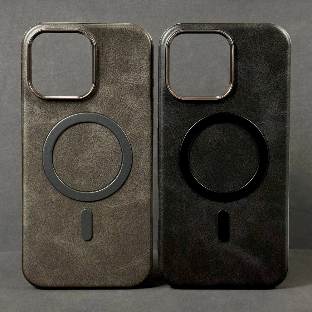 Накладка Leather Magnetic Case with Metal Frame РОЗПРОДАЖ iPhone 15 Pro Max