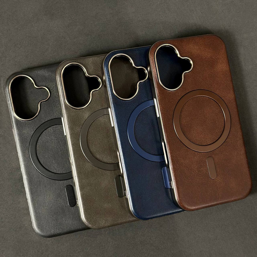 Накладка Leather Magnetic Case with Metal Frame РОЗПРОДАЖ iPhone 15 Pro Max
