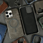 Накладка Leather Magnetic Case with Metal Frame РОЗПРОДАЖ iPhone 15 Pro Max