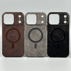 Накладка Leather Magnetic Case with Metal Frame iPhone 17 Pro Max