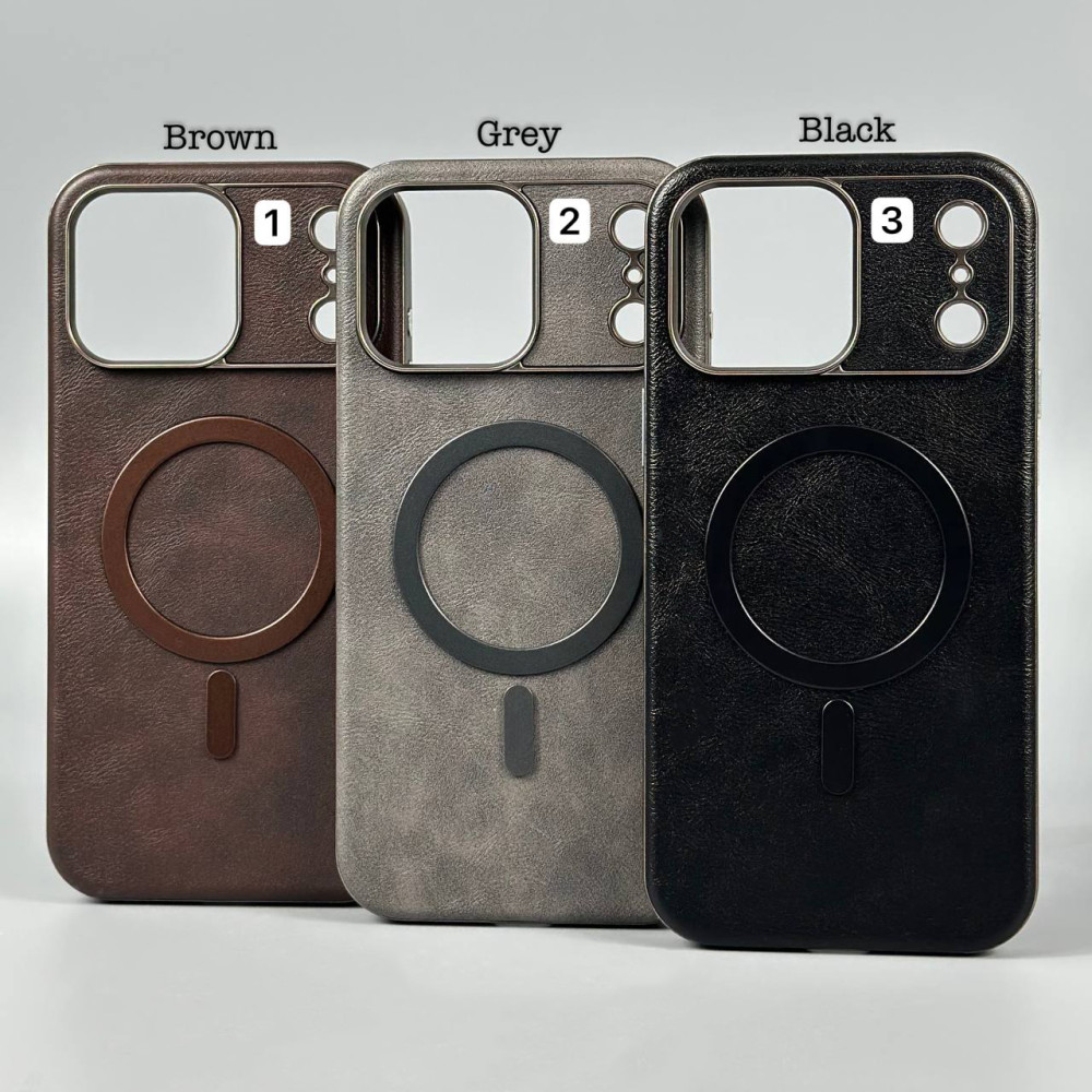 Накладка Leather Magnetic Case with Metal Frame iPhone 17 Pro Max