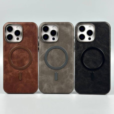 Накладка Leather Magnetic Case with Metal Frame iPhone 17 Air