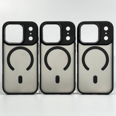 Накладка Matte Corrugated Camera BLACK Magnetic iP 17 Pro Max-18 Pro Max
