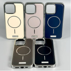 Накладка Matte Leather Chrome Sides Magnetic iPhone 13 Pro Max