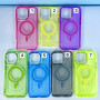 Накладка Silicone Colorful Case Silver Frame MagSafe iPhone 15 Pro