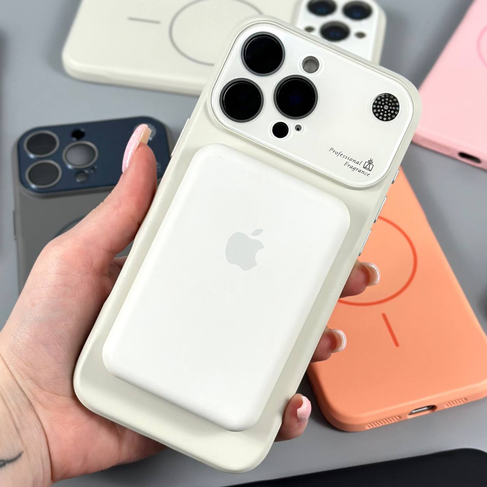 Накладка Silicone Case AG glass Аromatherapy Magnetic iPhone 17 Pro Max