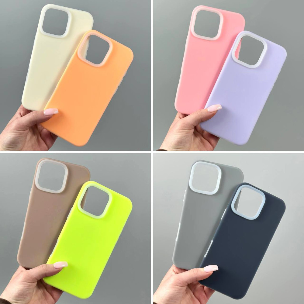 Накладка Silicone Case Matte Neon Box iPhone 14