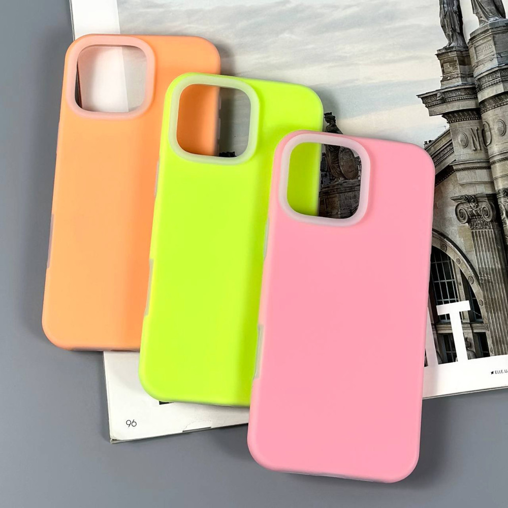 Накладка Silicone Case Matte Neon Box iPhone 14
