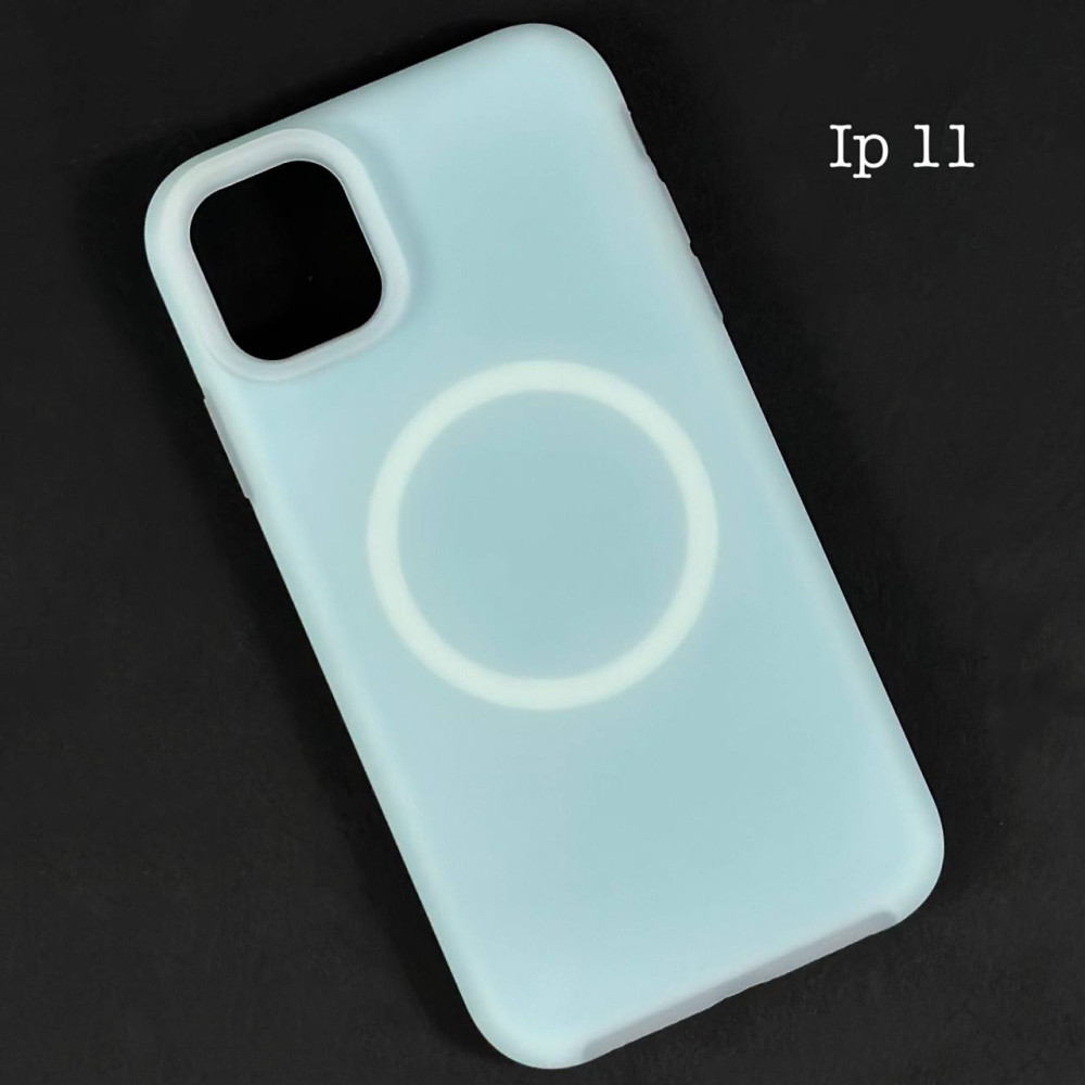 Накладка Silicone Case Matte Neon Magnetic Box iP 11