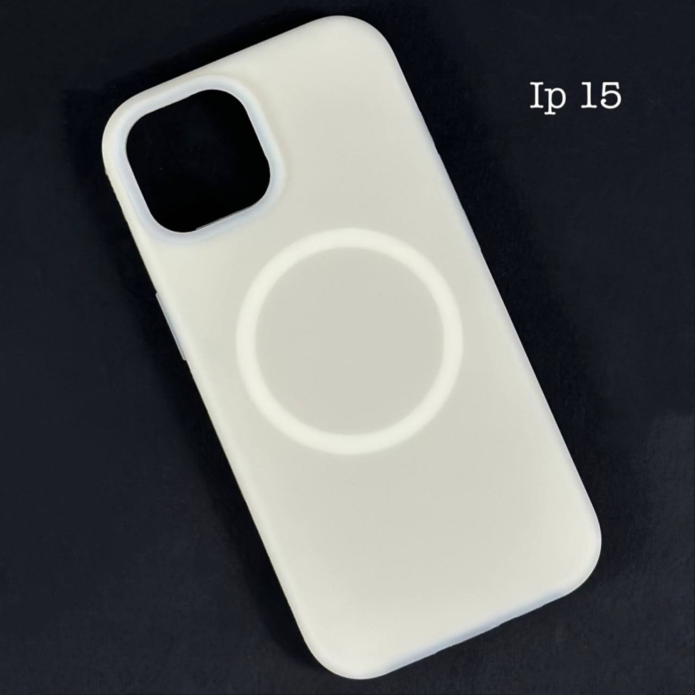 Накладка Silicone Case Matte Neon Magnetic Box iP 15